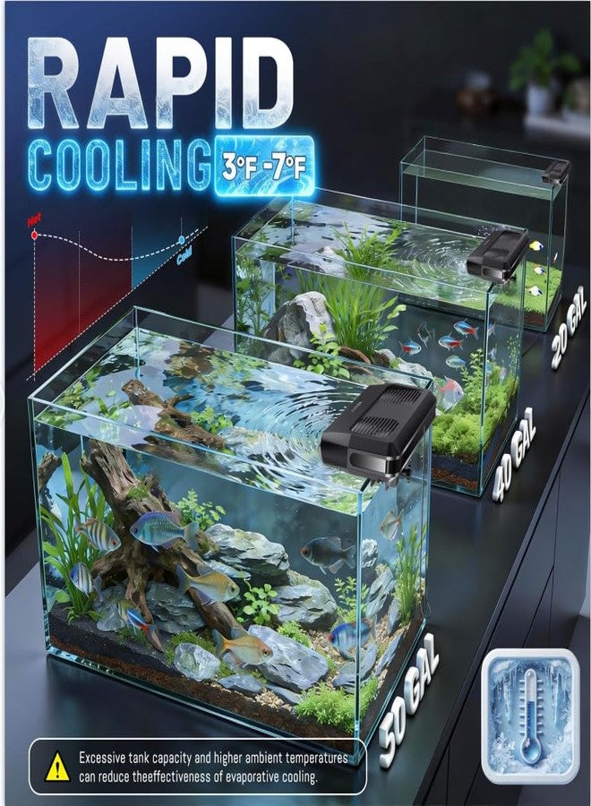 AQUASMITH Aquarium Fan,Ultra-Quiet Fish Tank Cooler,More Powerful,Cooling Effect 3-7℉ with 3 Speed Modes Adjustable Applicable Aquariums with or Without Edges, for Axolotl Seawater Freshwater Coral Grass Tank - Image 2